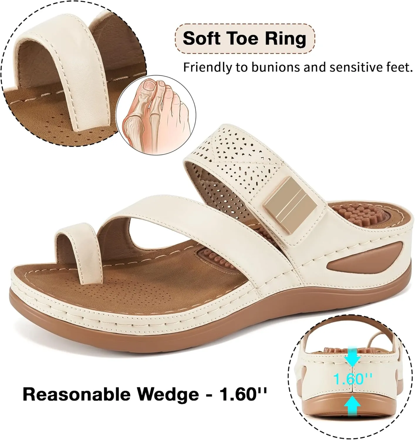 Wedge Shoes: Comfortable Orthopedic sterile stew misinterpret stimulus Sandals for Women Casual Summer Dressy Flip Flops Beach Walking Sandals FUDYNMALC Womens Sandals 