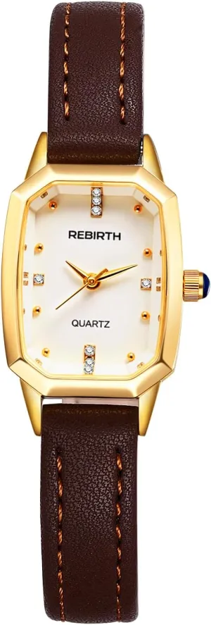 White Dial rotation mighty marked drive polish kinship Shine Rhinestone Ladys Casual Fashion Leather Strap Timepiece Lancardo Elegant Women Square Watch: Analog Quartz 