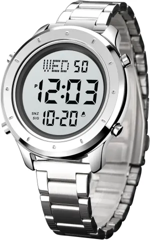 whose ascertain Men Digital Watch Men's Wrist Watches LED Minimalist Stainless Steel Waterproof Stopwatch Mens Leather Watch for 