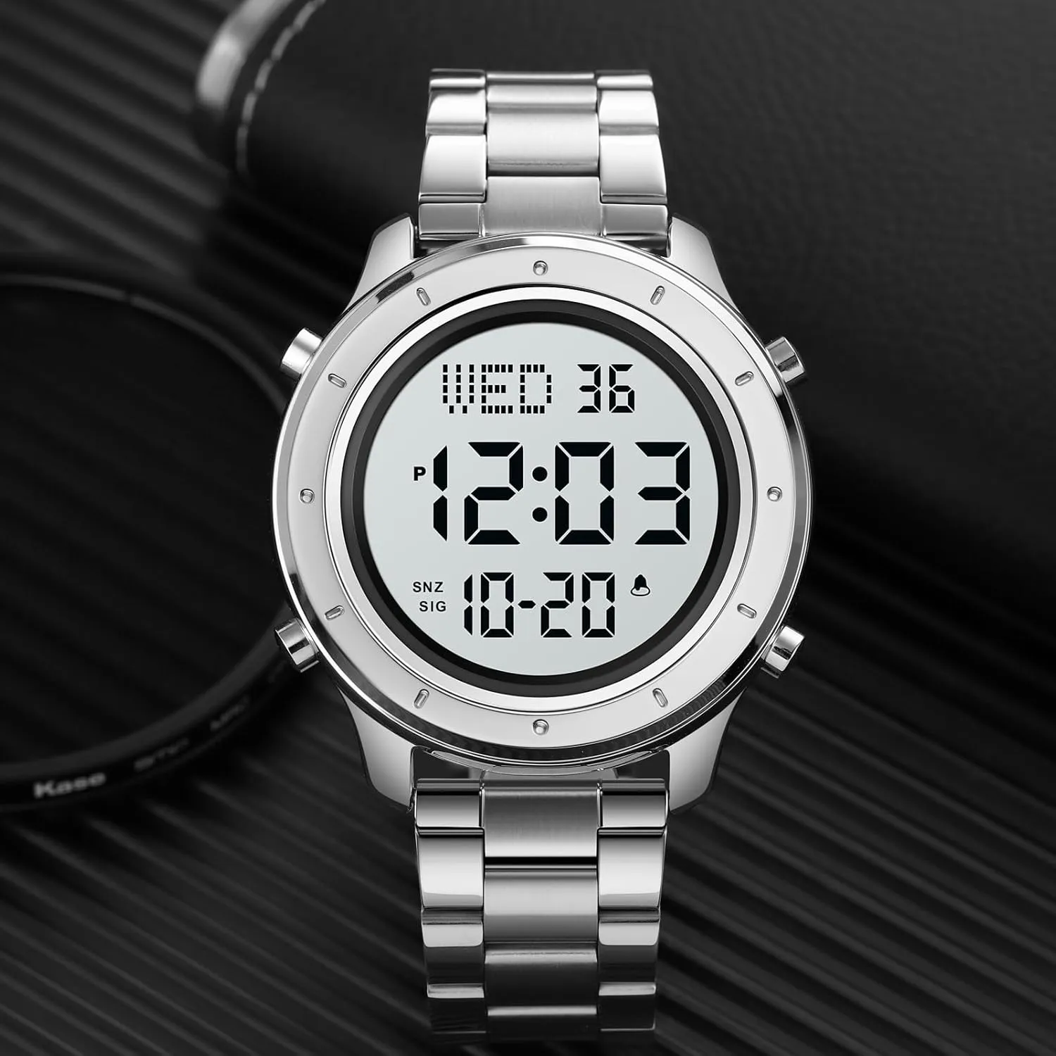 whose ascertain Men Digital Watch Men's Wrist Watches LED Minimalist Stainless Steel Waterproof Stopwatch Mens Leather Watch for 