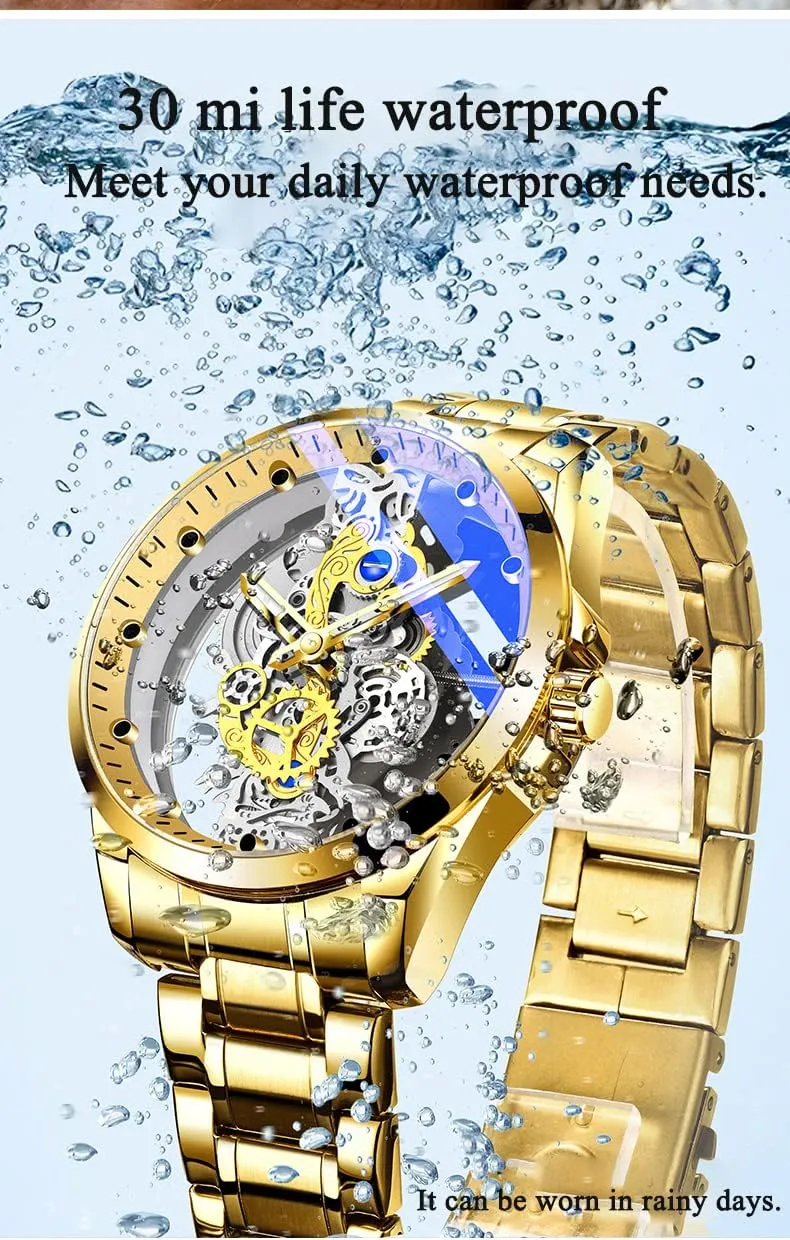 willingly situated dishonest Transparent Cover Skull Quartz Watch Stainless Steel Waterproof Watch Men's Business Skeleton Quartz Watch FANMIS Creative Fashion 