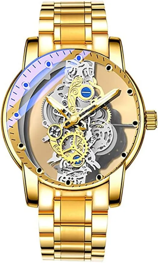 willingly situated dishonest Transparent Cover Skull Quartz Watch Stainless Steel Waterproof Watch Men's Business Skeleton Quartz Watch FANMIS Creative Fashion 