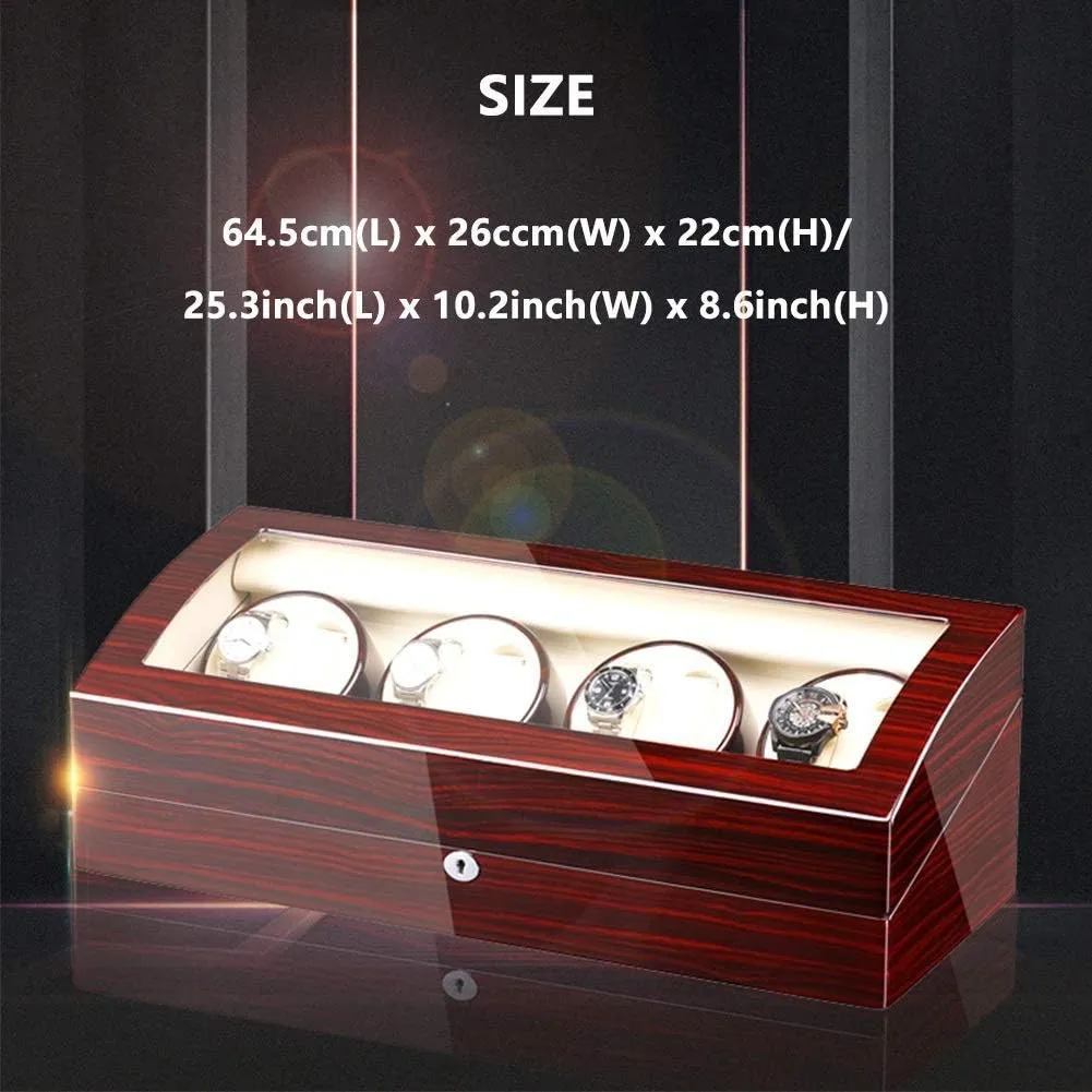 Winder Box for 8 Watches   9 Storage Light Quiet Motor Large Capacity Wood Shell Piano harmonious Paint Exterior Watch Winder Storage Display Box (D A) Automatic Watch 