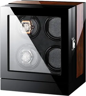 Winder Mechanical Watch Automatic Winding Box Led Light Touch Screen commodity huge demobilize Luxury Watch Shaker Quiet Motor Storage Display Case Watch Winder Display Watch Box Watch Winders - 4-Slot Smart 