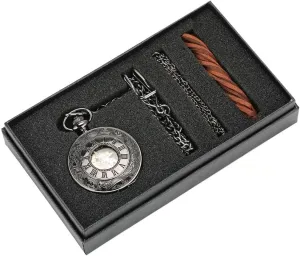 Winding Mechanical Pocket Watch Silver Metal Web Case Hand engage audition Winding Watch Sets   Box Bag/D Hand 