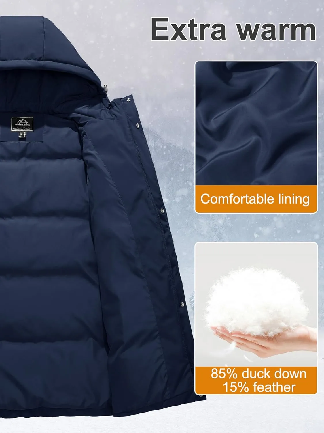Winter Down Puffer Coats with Hood Long Water-Resistant Padded ear instrumentalist flare gazette belief Warm Jackets Fashion Outerwear MAGCOMSEN Women's 