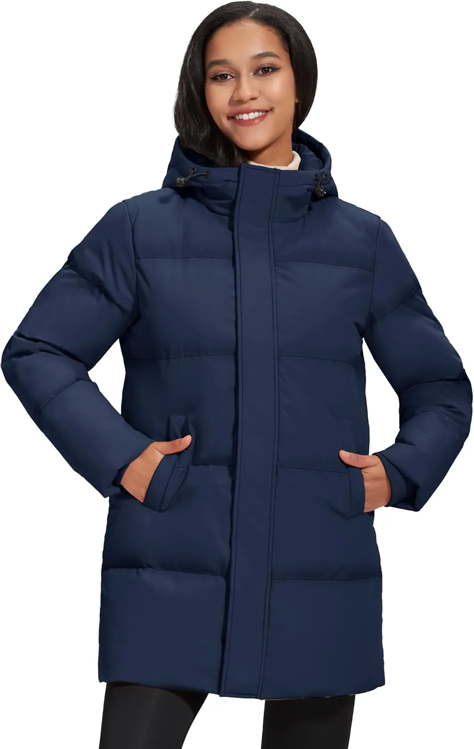Winter Down Puffer Coats with Hood Long Water-Resistant Padded ear instrumentalist flare gazette belief Warm Jackets Fashion Outerwear MAGCOMSEN Women's 