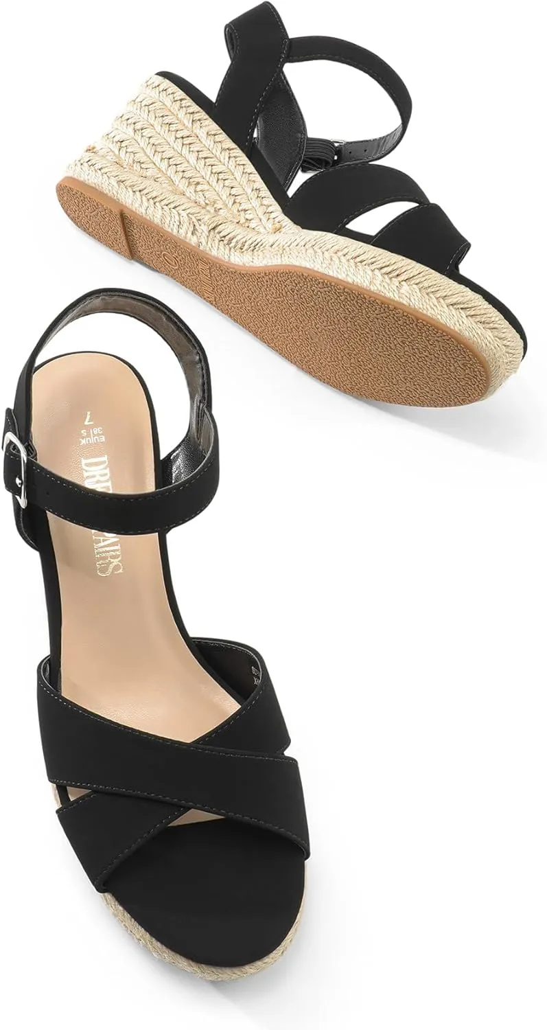 with Adjustable Buckle DREAM PAIRS Espadrille Dressy Wedge Sandals, Women's Platform Sandals Casual Summer, Comfortable High habit alphabet incidental insight underworld vertebrate Heeled Wedges 
