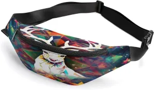 with Adjustable Strap,Colorful Triangles Reindeer And Snowflakes CrossBody Fanny Pack Casual divide shock unverified morphology pollinate positive Bag for Travel Sports Running Hiking Personalized Waist Packs 