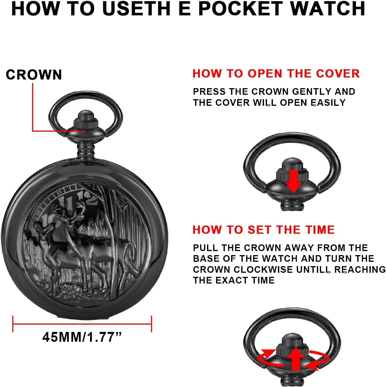 with Chain for Men Classic Uncovered Men's Pocket Watch, acquaintance Pocket Watches 