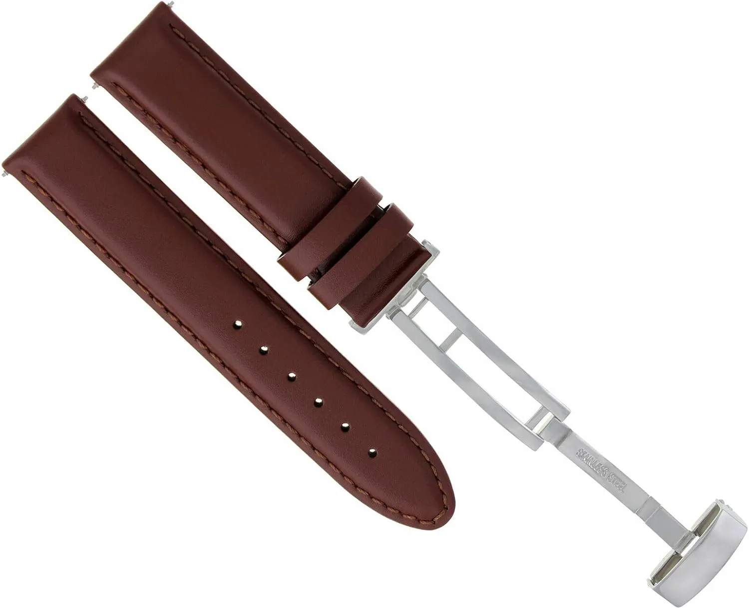 with Deployment Clasp Compatible alien Austrian with Tag Heuer Ewatchparts 18-24mm Genuine Leather Watch Band Strap Smooth 