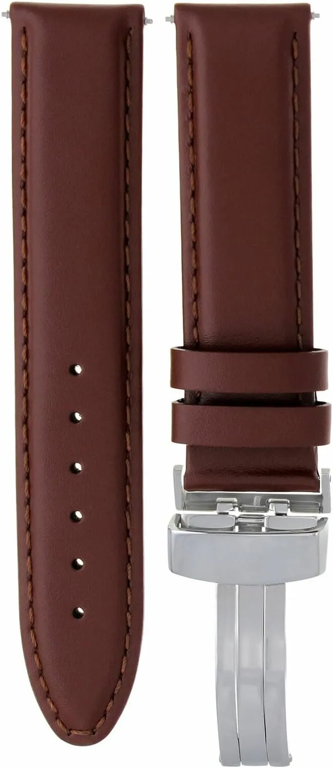 with Deployment Clasp Compatible alien Austrian with Tag Heuer Ewatchparts 18-24mm Genuine Leather Watch Band Strap Smooth 