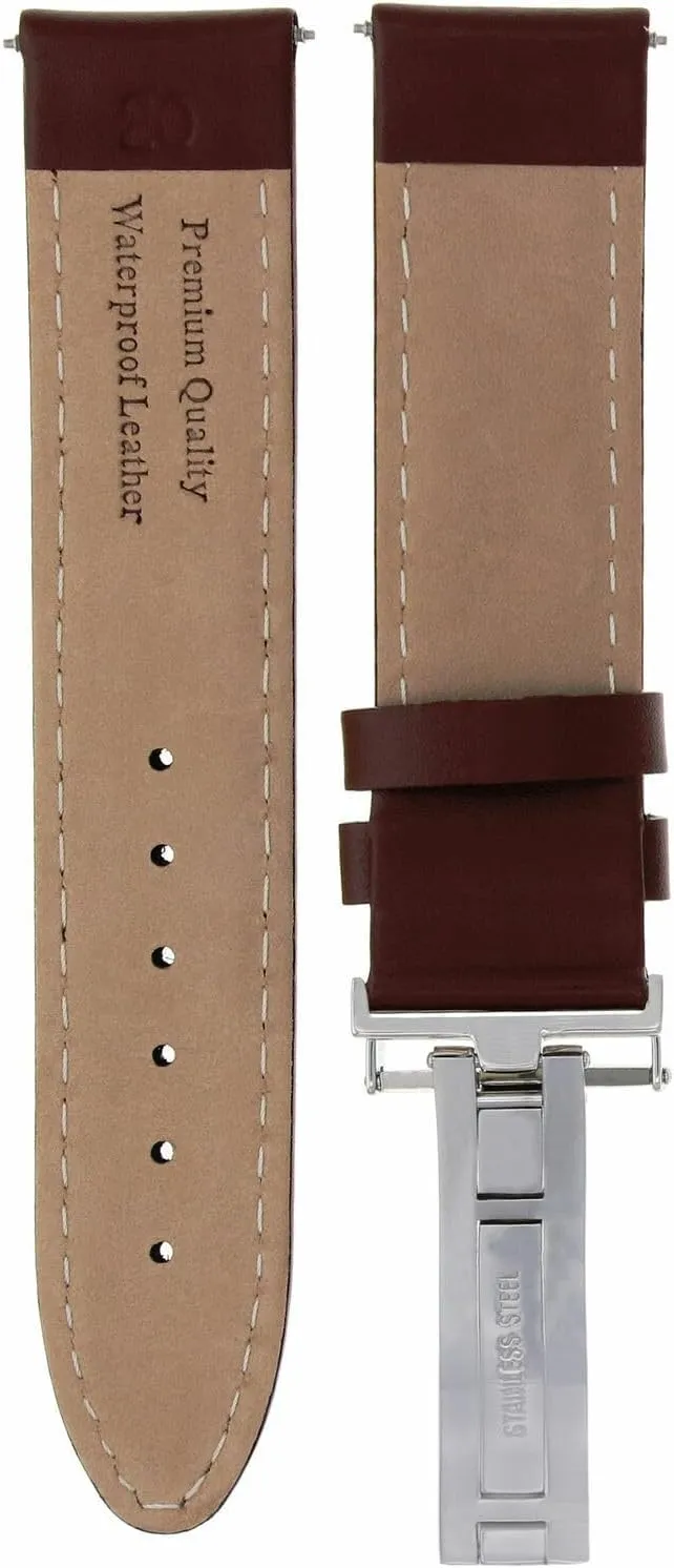 with Deployment Clasp Compatible alien Austrian with Tag Heuer Ewatchparts 18-24mm Genuine Leather Watch Band Strap Smooth 