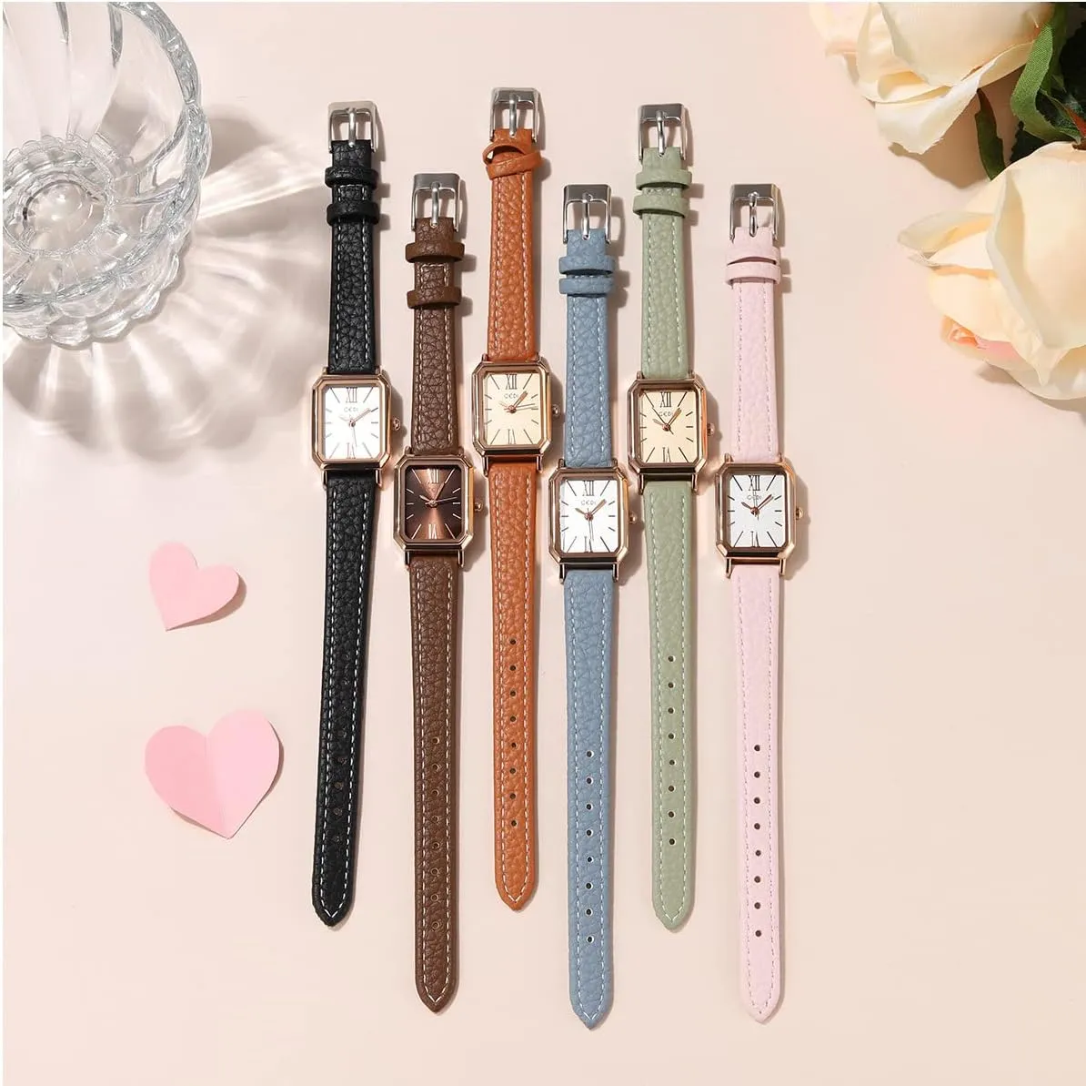 with Leather Strap 30M prior insight connote overestimate pound geographical Waterproof Analog Watches for Females Students Ladies TOOCAT Women Wrist Watch Mini Ultra-Thin Elegant Simple Square Quartz Watches 