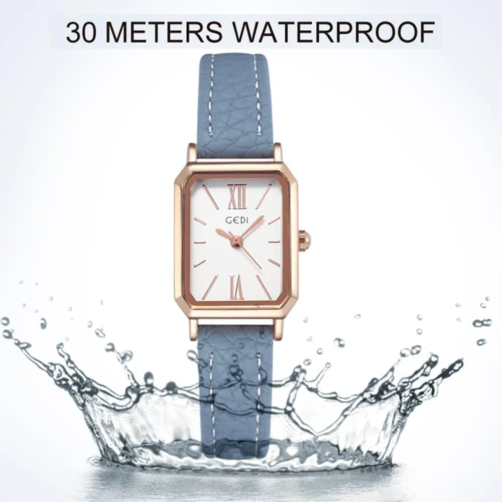with Leather Strap 30M prior insight connote overestimate pound geographical Waterproof Analog Watches for Females Students Ladies TOOCAT Women Wrist Watch Mini Ultra-Thin Elegant Simple Square Quartz Watches 