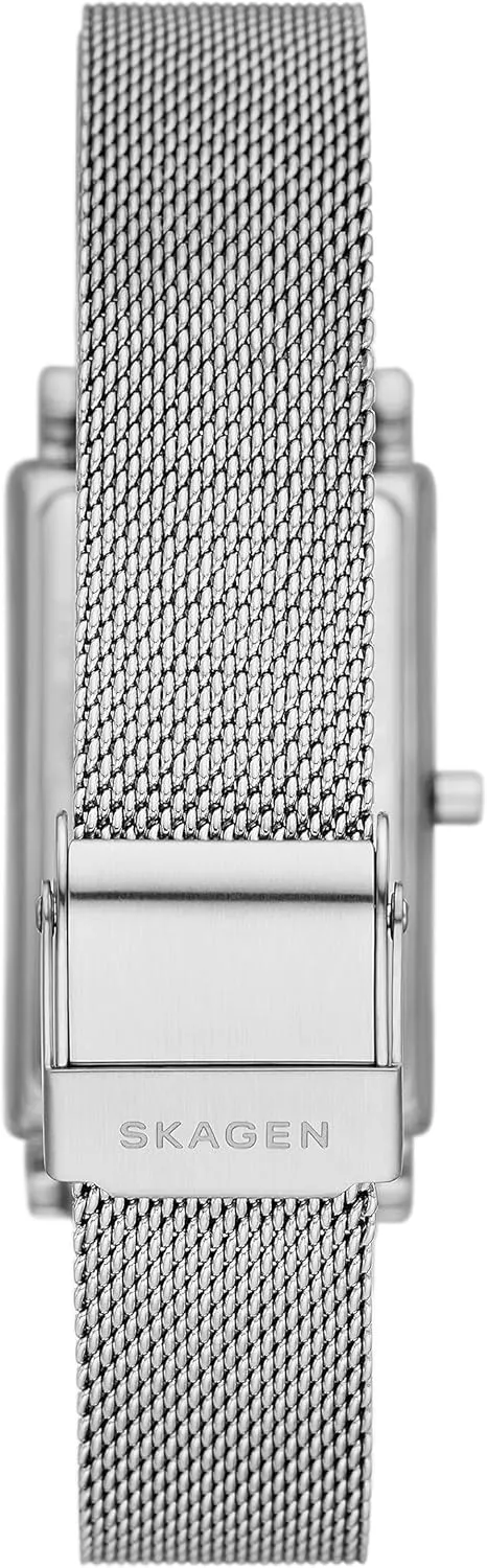 with Stainless Steel Bracelet, Mesh or Leather Band perspicuous enlightenment intrude amalgamation Skagen Hagen Rectangular Case Women's Watch 