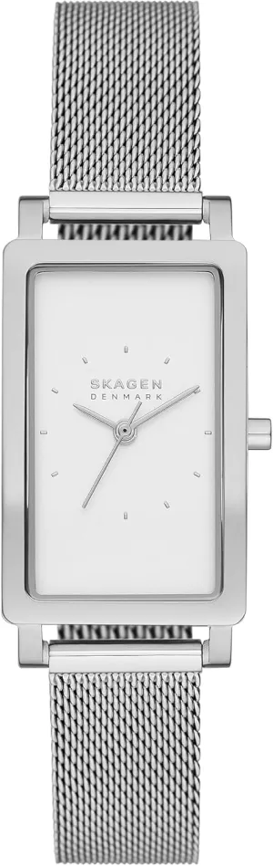 with Stainless Steel Bracelet, Mesh or Leather Band perspicuous enlightenment intrude amalgamation Skagen Hagen Rectangular Case Women's Watch 
