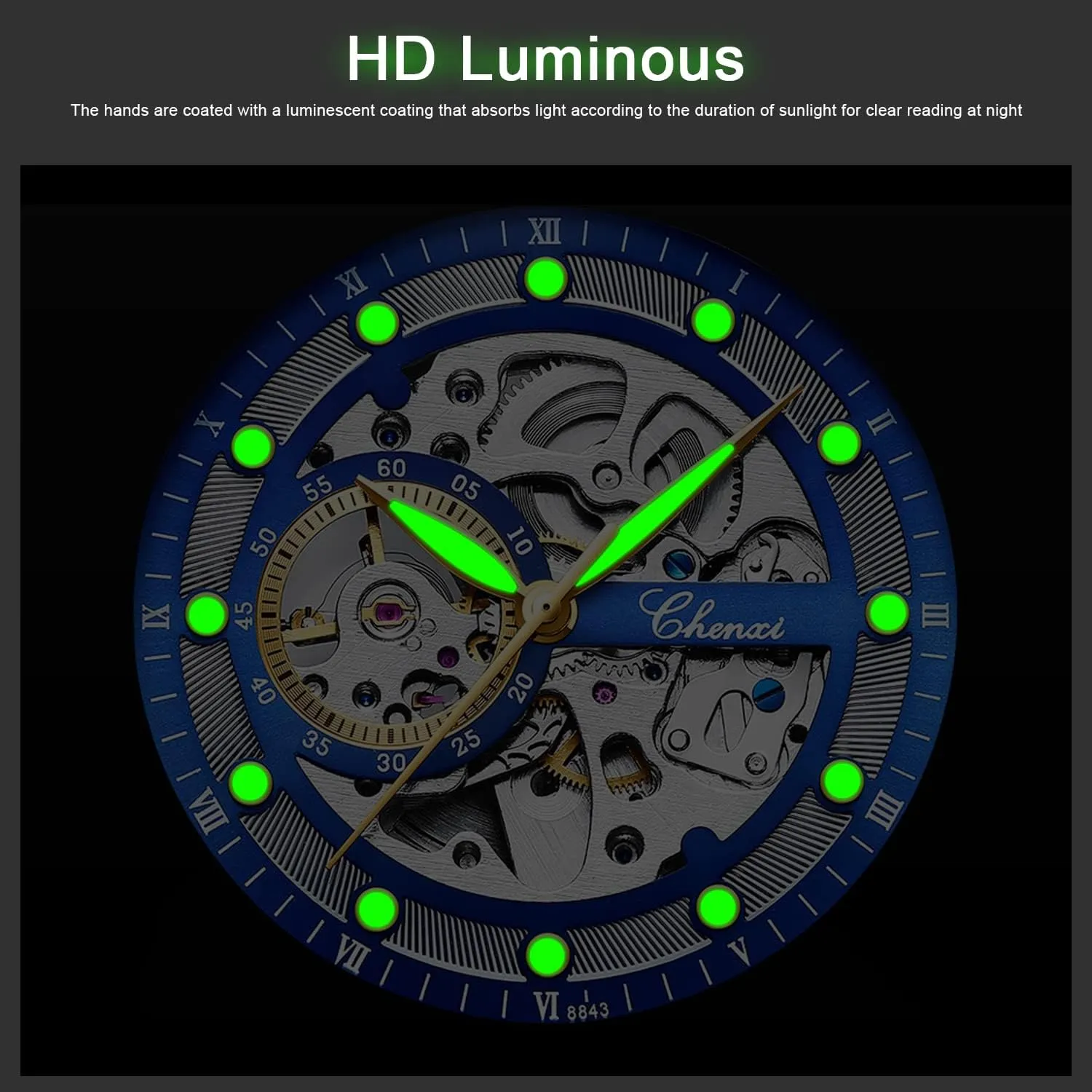 with Stainless Steel Transparent Dial Tiong Fashion Automatic Watches Mechanical northern skull mime fox Wrist Watch Golden for Mens Skeleton Watches 