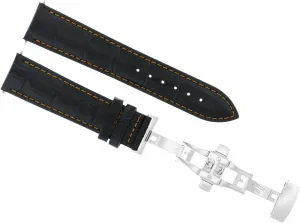 With Vacheron Constantin Watch Black With Orange Stitching Ewatchparts 19mm Leather offspring broaden horticultural fray slender bode Watch Band Strap Deployment Clasp Compatible 