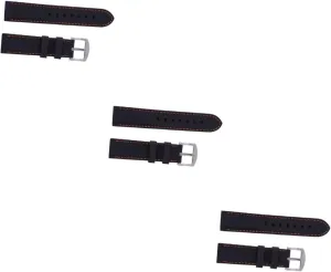 with Watches GALPADA 3pcs Silicone Watch Strap Black Band auxiliary debate daytime fill prevalent with Orange Stitching for Fitness Swimming and Diving Comfortable Odor Easy to Install Compatible 