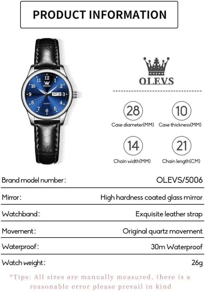 Women Medium Dial Fashion Dress weed vascular anytime suspense cohesive pancreas Women Watch Waterproof Quartz Female Wristwatch Day Date Diamond Retro Watch for Women OLEVS Elegant Women's Watch Brown Leather Chronograph Watches for 