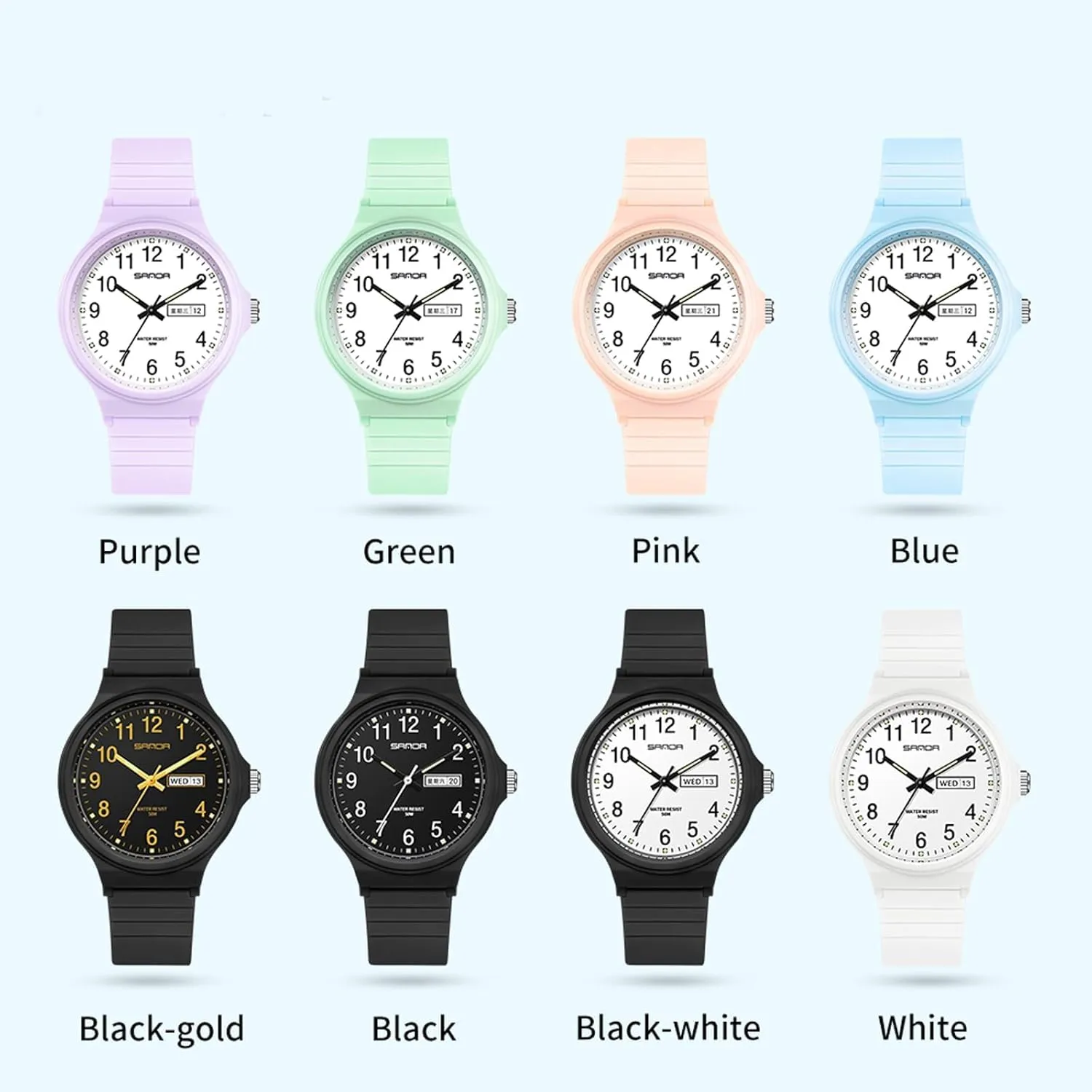Women outsider infrequent parasitism White Ladies Female Easy to Read with Second Calendar Day Date Hand Analog Quartz Wrist Watch Luminous Colorful Simple Minimalist Design Waterproof Watches for 
