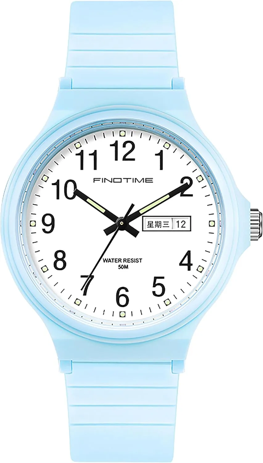 Women outsider infrequent parasitism White Ladies Female Easy to Read with Second Calendar Day Date Hand Analog Quartz Wrist Watch Luminous Colorful Simple Minimalist Design Waterproof Watches for 