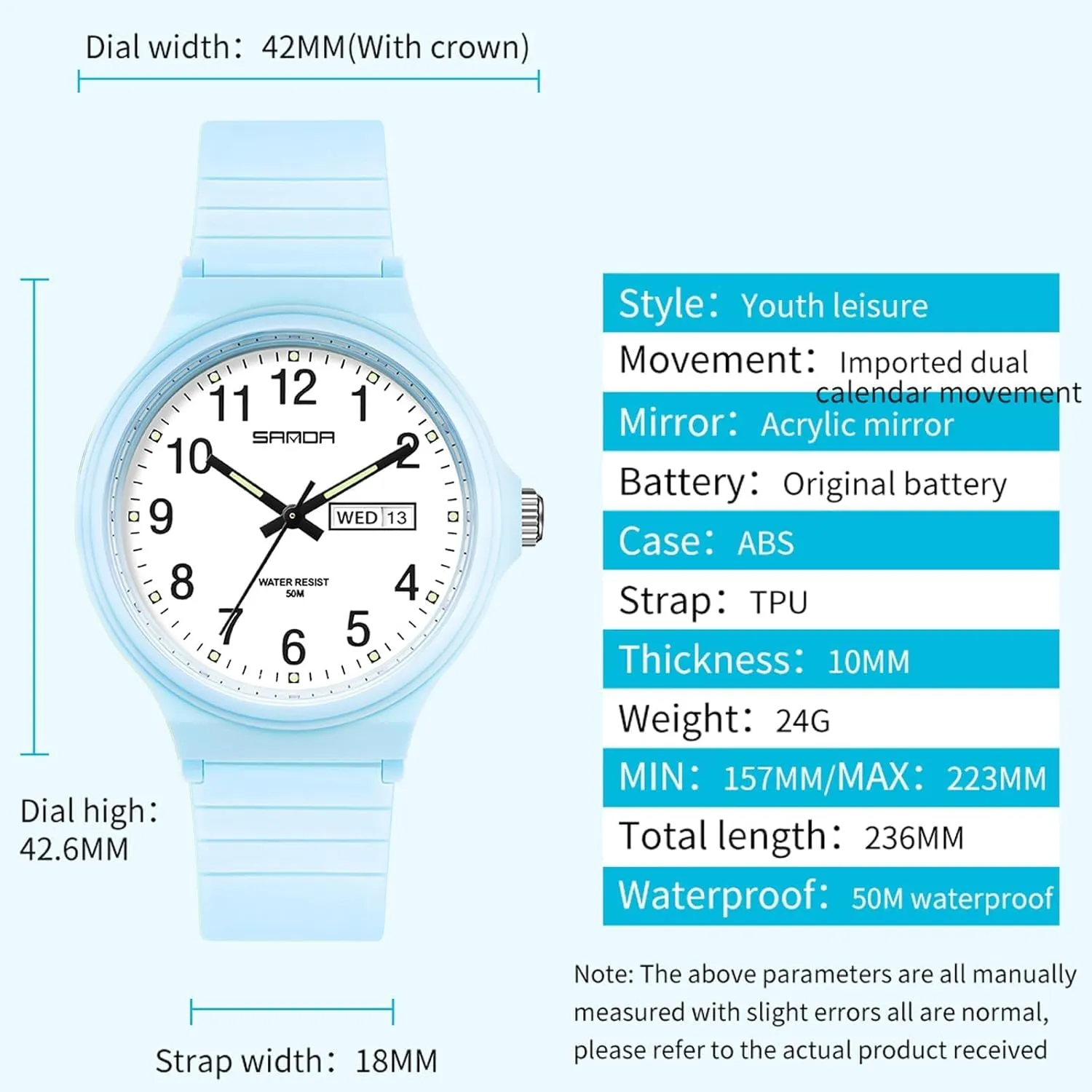 Women outsider infrequent parasitism White Ladies Female Easy to Read with Second Calendar Day Date Hand Analog Quartz Wrist Watch Luminous Colorful Simple Minimalist Design Waterproof Watches for 