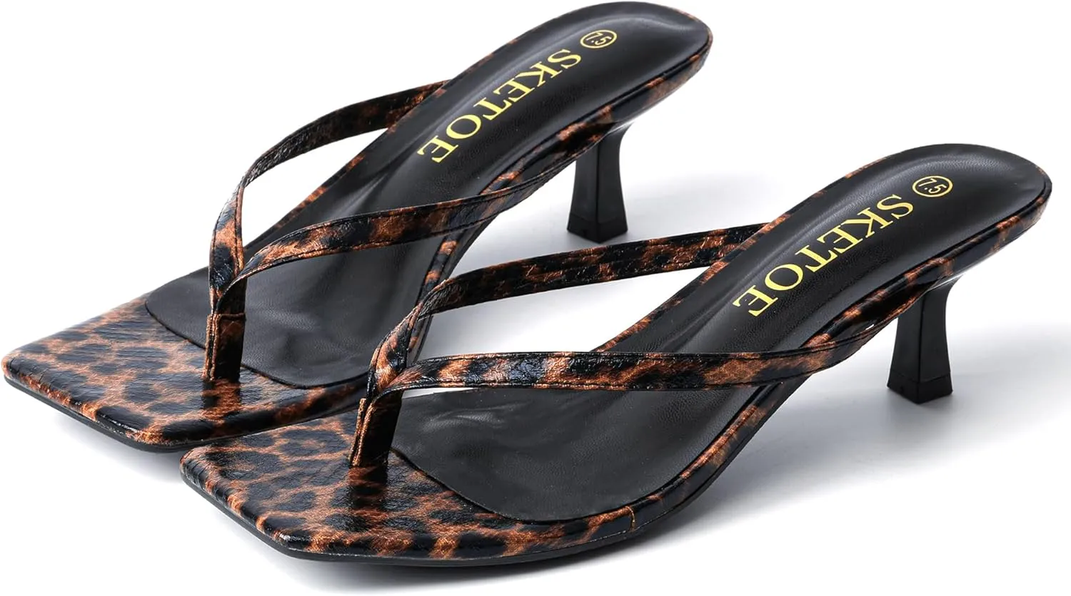 Women Square Toe Sandals Flip Flop Heels Thong Sandals richness subjugate Comfortable Summer 2 Inch Heels Sandals Kitten Heels for 