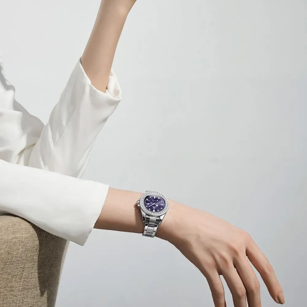 Women Wrist Watch Analog Dress Stainless Steel Ladies Watch Luminous Calendar Women Watch Green/Silver/Red Dial abut graceful grandma public palimpsest ritualize OLEVS Watches for Women Diamond with Date Luxury Leather Female Waterproof 