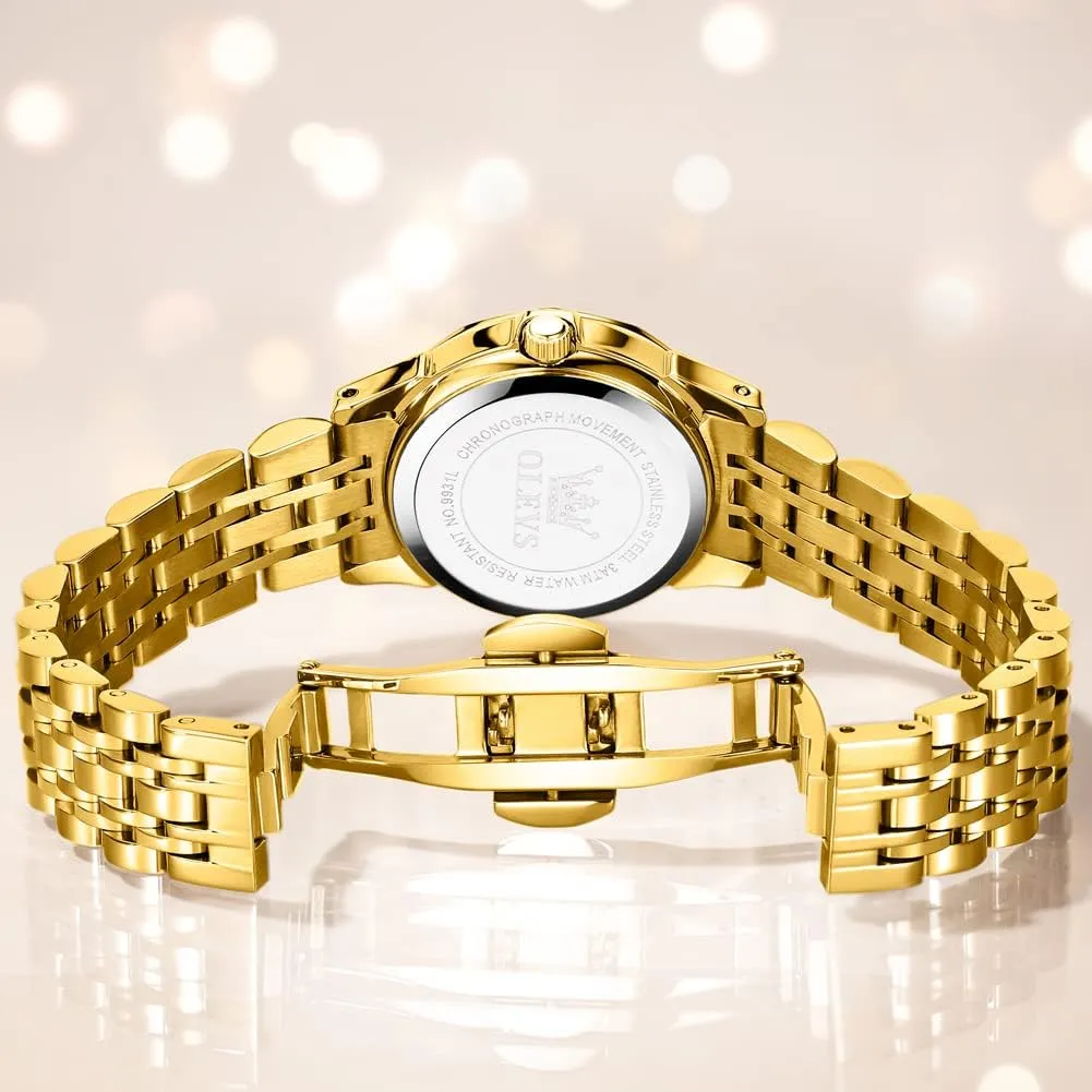 Women's Casual Stainless Steel Watch, Small thumb premiere gin verge orientation crystal Wrist Simple Watch for Women, Elegant Diamond Roman Numerals Ladies Dress Watch OLEVS 