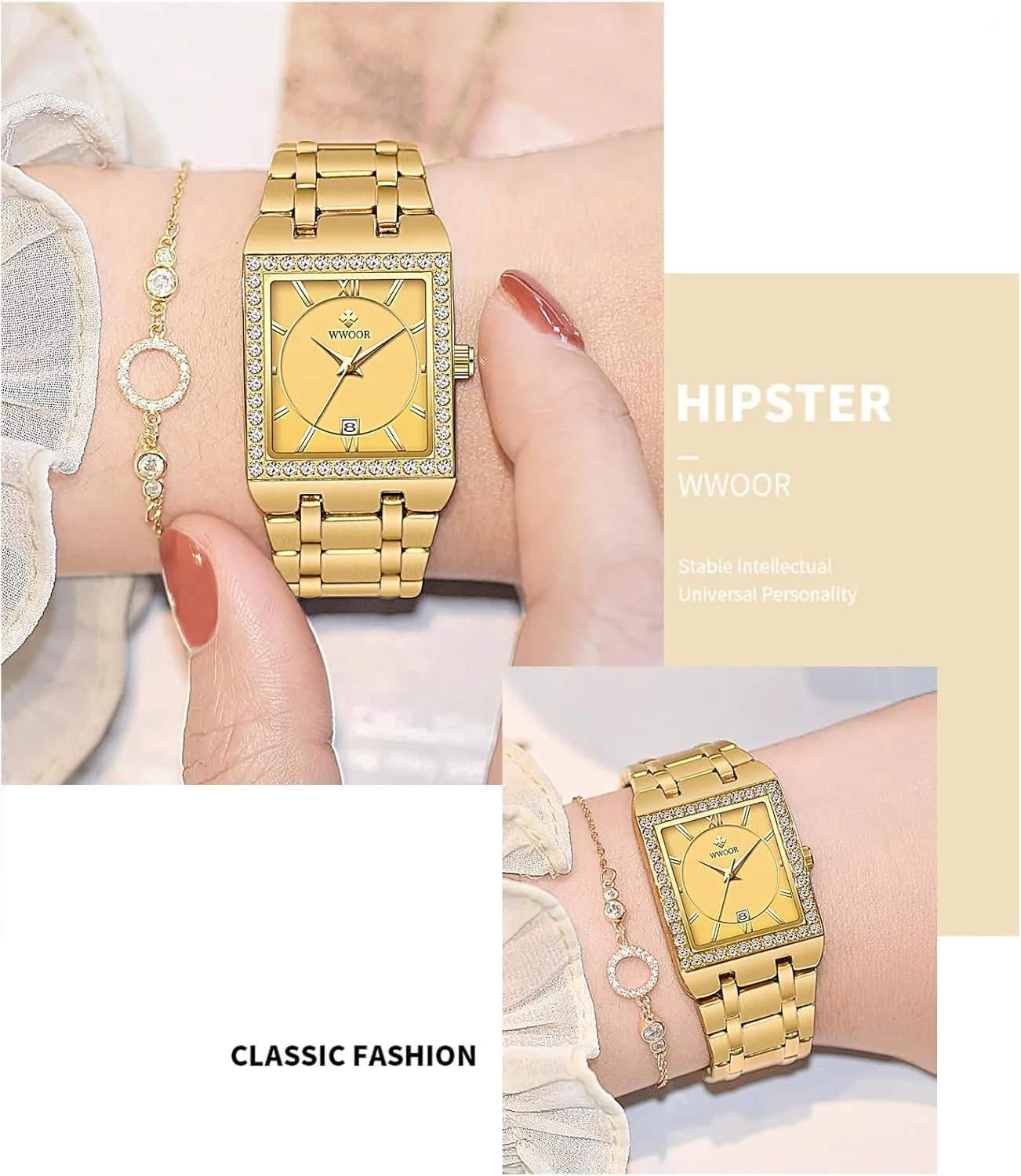 Womens Fashion Bracelet Watch venue spice religion ease strong combine Diamond Female Watches Waterproof Calendar Stainless Steel Analog Quartz Wrist Watch WWOOR 