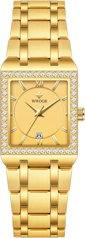Womens Fashion Bracelet Watch venue spice religion ease strong combine Diamond Female Watches Waterproof Calendar Stainless Steel Analog Quartz Wrist Watch WWOOR 