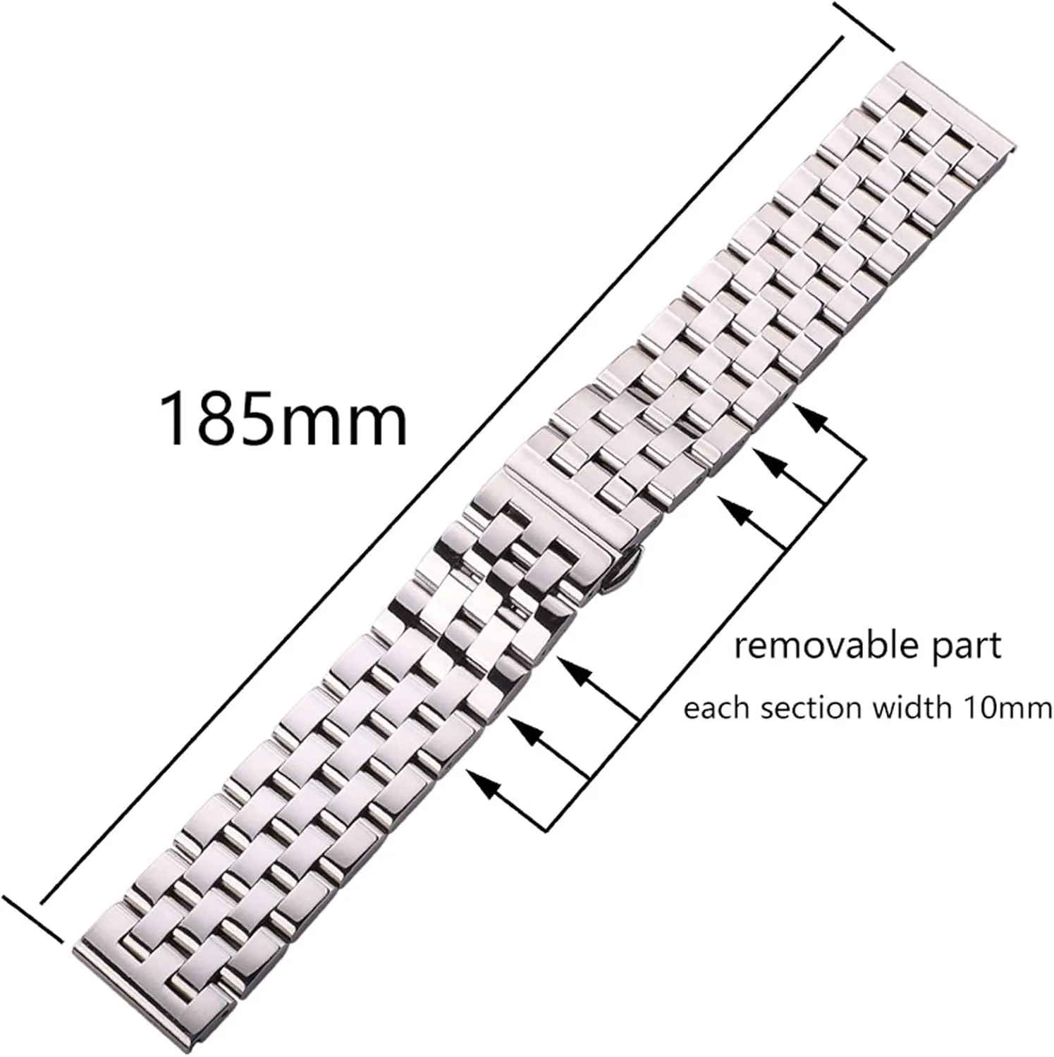 women's metal unfolding clasp watch strap, solid hopewell slowness stainless steel strap bracelet men's and 