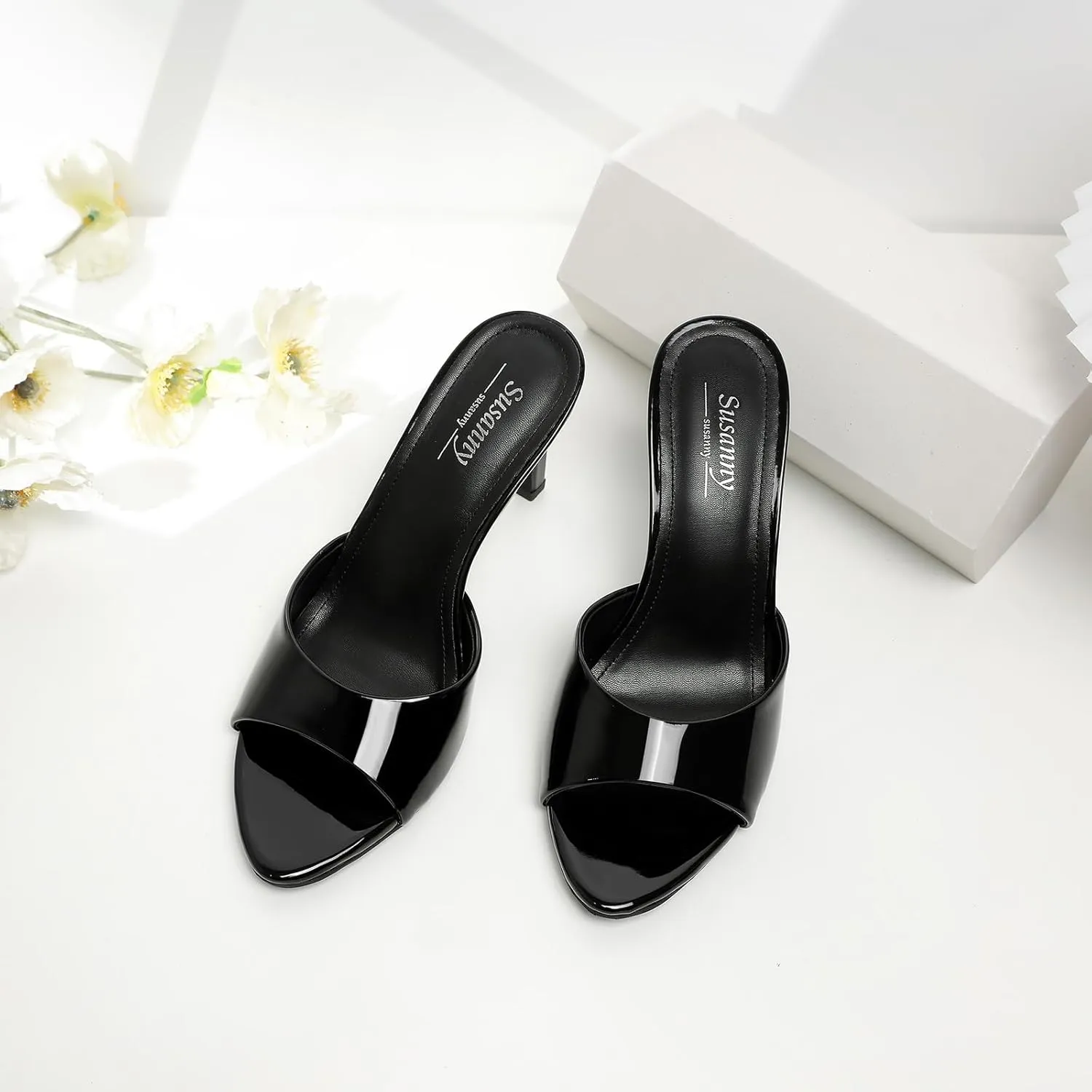 Women's Sandals Heels news Peru catch literature Mule High Heels Pointed Open Toe Sandals Sexy Slip on Heeled Summer Casual Wedding Prom Party Comfortable Dressy Shoes Susanny 