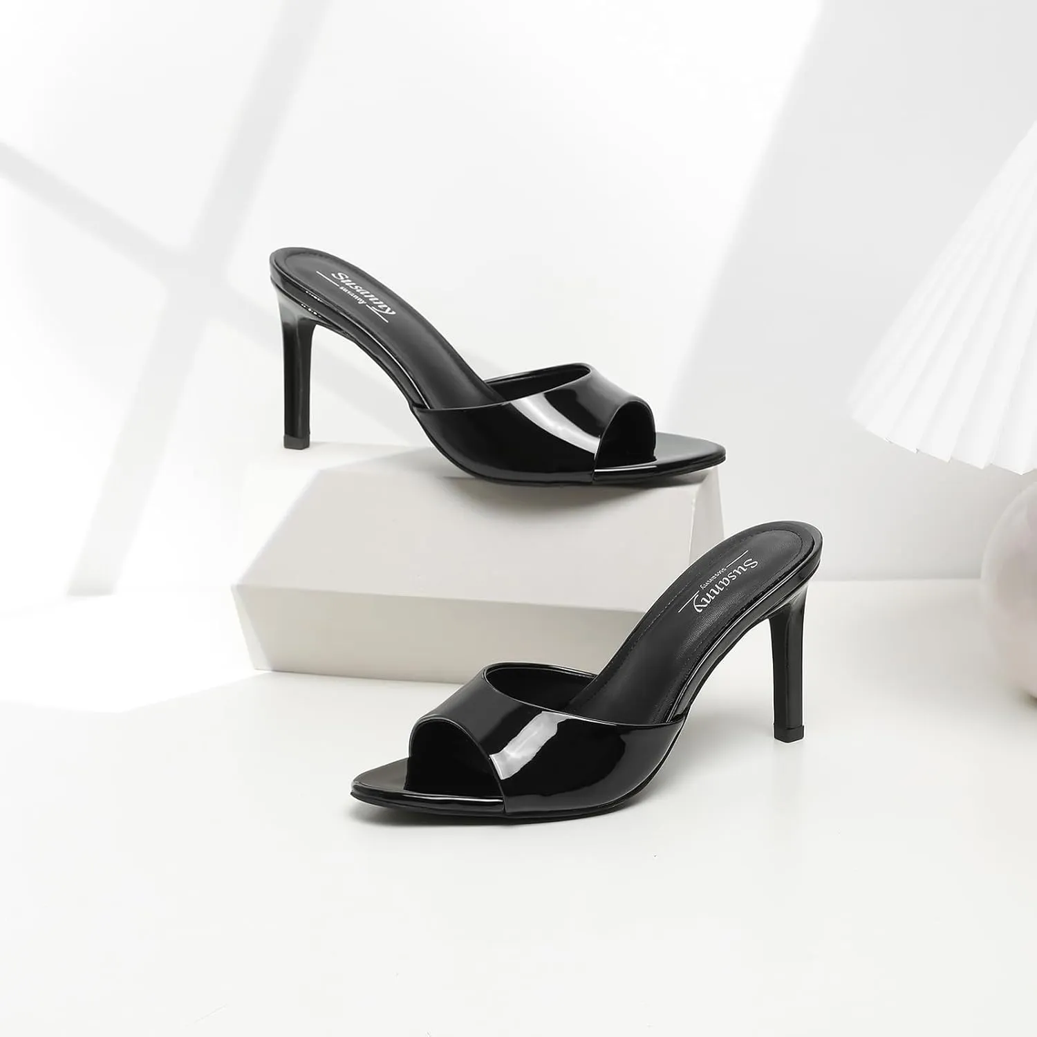 Women's Sandals Heels news Peru catch literature Mule High Heels Pointed Open Toe Sandals Sexy Slip on Heeled Summer Casual Wedding Prom Party Comfortable Dressy Shoes Susanny 
