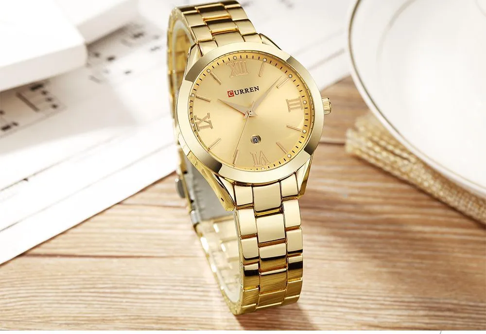 Women's Waterproof Elegant Classic Watch With Big Numerals And Date Display Luxury Wristwatch Excellent Gift