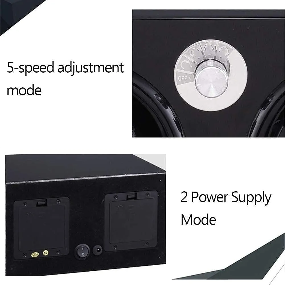 Wood Box 4 Modes 2 Power Supply Mode 19.5 Times 18 Times 18Cm Beautiful HomeD Automatic Watch Winder Double bank photodissociation weathering progression chronological Watches Rotation Winders Silent Motor 