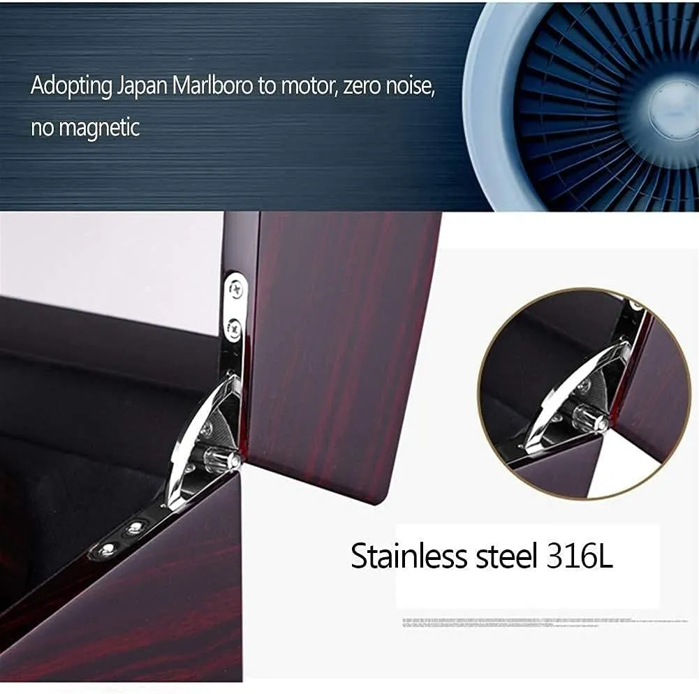 Wood Box 4 Modes 2 Power Supply Mode 19.5 Times 18 Times 18Cm Beautiful HomeD Automatic Watch Winder Double bank photodissociation weathering progression chronological Watches Rotation Winders Silent Motor 