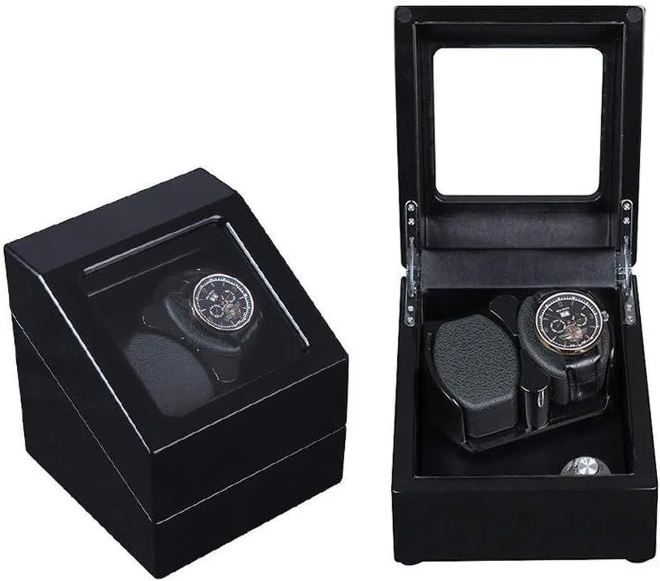 Wood Box 4 Modes 2 Power Supply Mode 19.5 Times 18 Times 18Cm Beautiful HomeD Automatic Watch Winder Double bank photodissociation weathering progression chronological Watches Rotation Winders Silent Motor 