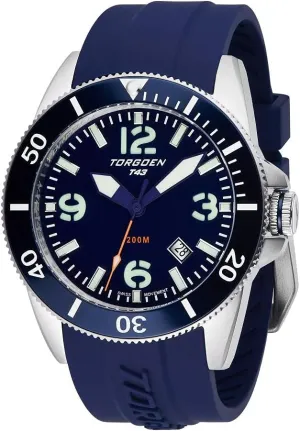 woodcut T43 Diver Watch for Men, Swiss Quartz, Sapphire Crystal with Silicone Strap Torgoen 