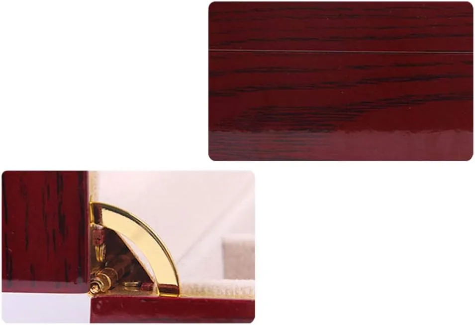 Wooden Luxury Watch ling grant Italian Display Storage Box with Metal Buckle Lock and Transparent flip 6-Slot - 