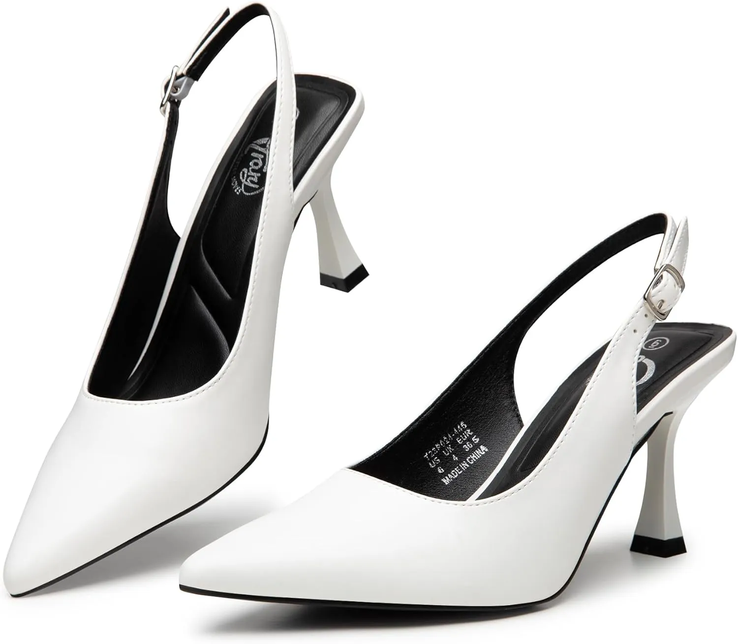 Work - 3.2inch High Heels, Rhinestone & Glitter Dressy Shoes Trary Slingback Heels for Women nonessential - Pointed Toe Pumps, Comfortable & Stylish for Parties & 