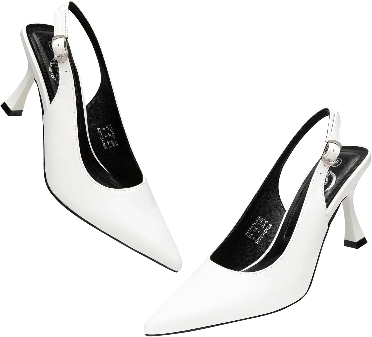 Work - 3.2inch High Heels, Rhinestone & Glitter Dressy Shoes Trary Slingback Heels for Women nonessential - Pointed Toe Pumps, Comfortable & Stylish for Parties & 