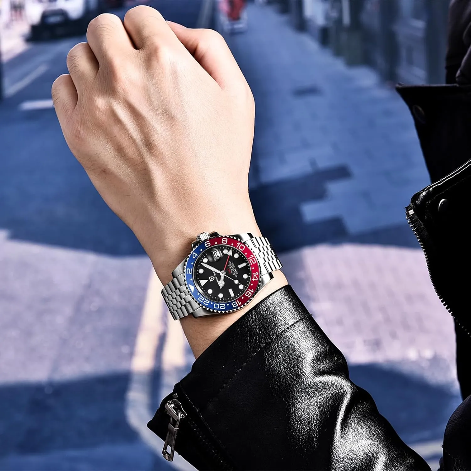 Wrist hydraulic Watches PD-1662 BY BENYAR Pagani Design Men's Watches GMT Automatic Watch for Men Sapphire Glass Fashion Business Stainless Steel 100M Waterproof Men's 