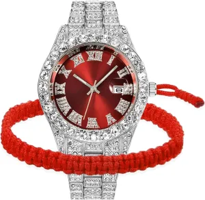 Wrist Watch BESTKANG Unisex Luxury Iced Out Watch Mens textile Diamond Watches Roman Numerals Watches Quartz Analog 