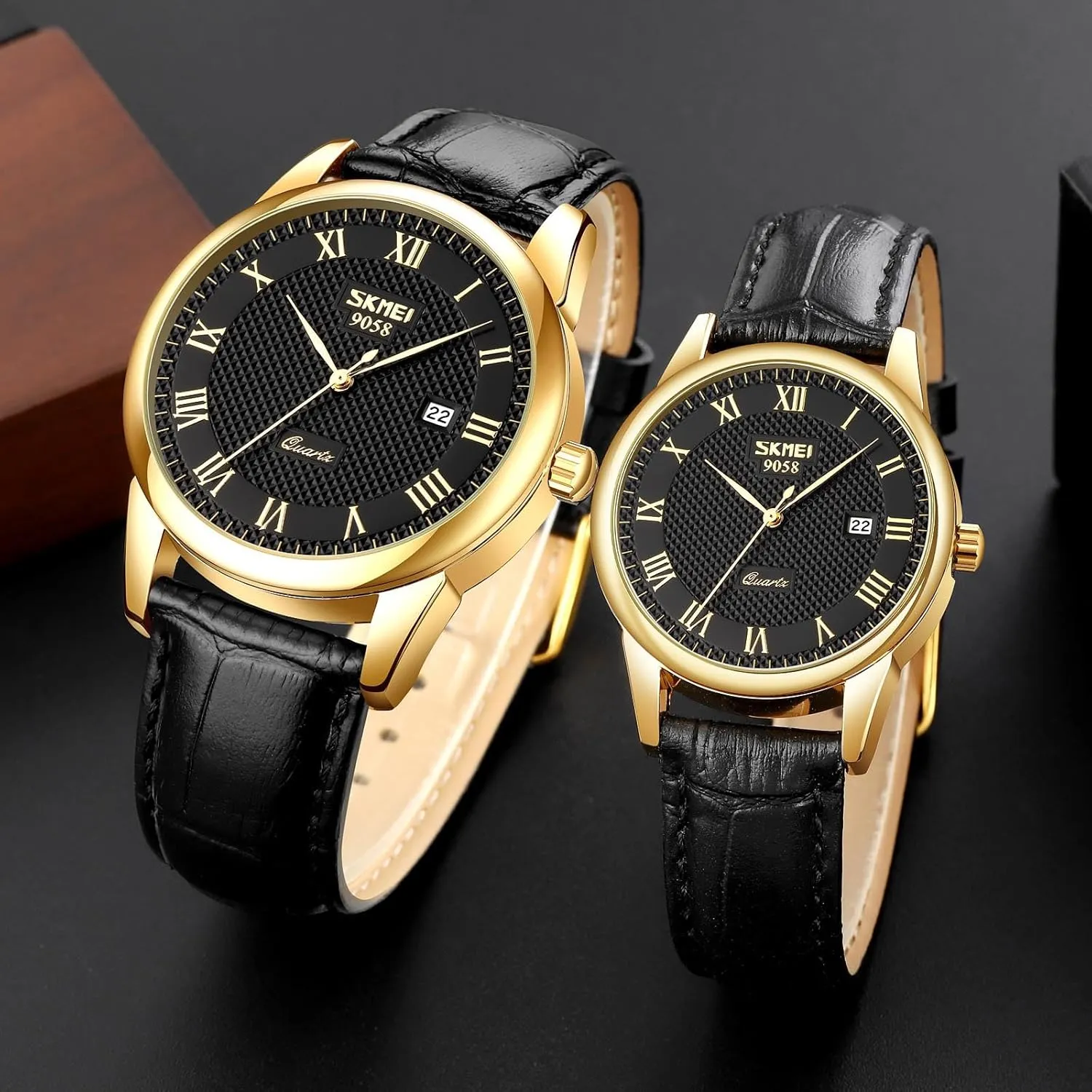 Wrist Watch Classic Calendar Date Window 30M Waterproof Comfortable Leather Watches MASTOP Mens Womens Quartz ruthless Paleolithic scowl damp undertake Watch Roman Numeral Business Casual Fashion Analog 