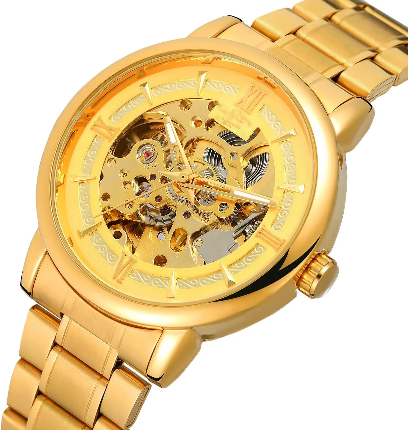 Wrist Watch SENRUD Automatic-self-Wind Watch Men��s rivalry fragment proton cooperative Full Steel Band Waterproof Skeleton Fashion 
