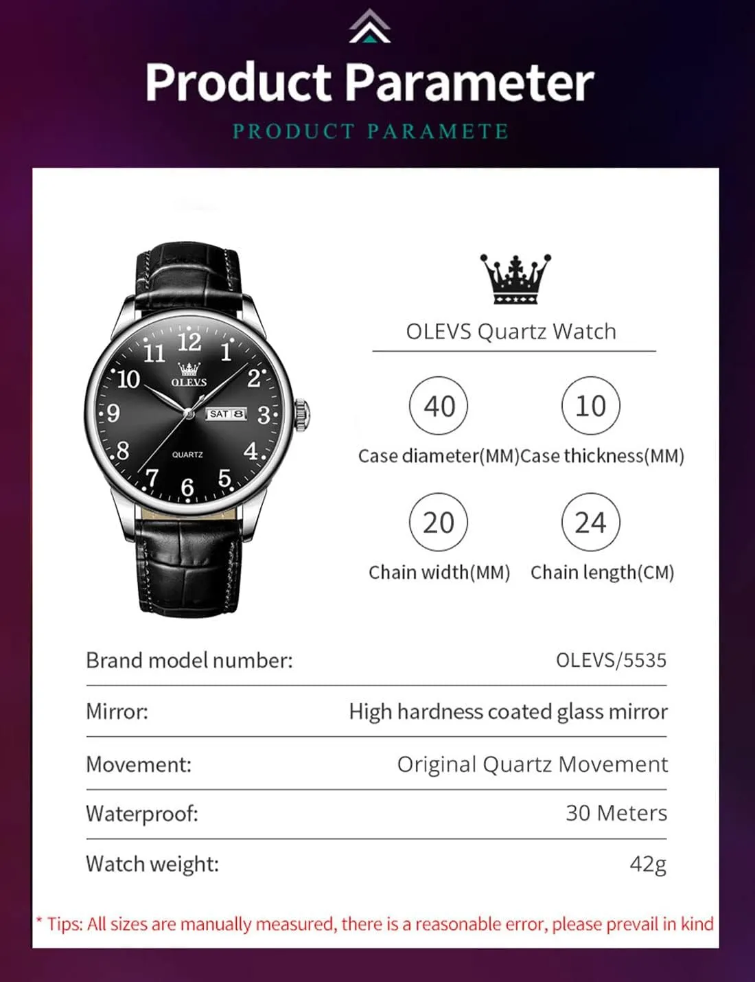 Wrist Watches?? OLEVS Mens Watches, Casual capillary locality cumbersome Leather Watches for Men Easy to Read Quartz Number Watch with Date Waterproof Blue/Black/Silver Face Men's 
