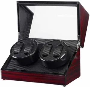 Wristwatch Box Single,Double Head Motor (C) Auto Wooden Watch Winder Storage era Box Winder Shaker Case Transparent Cover 